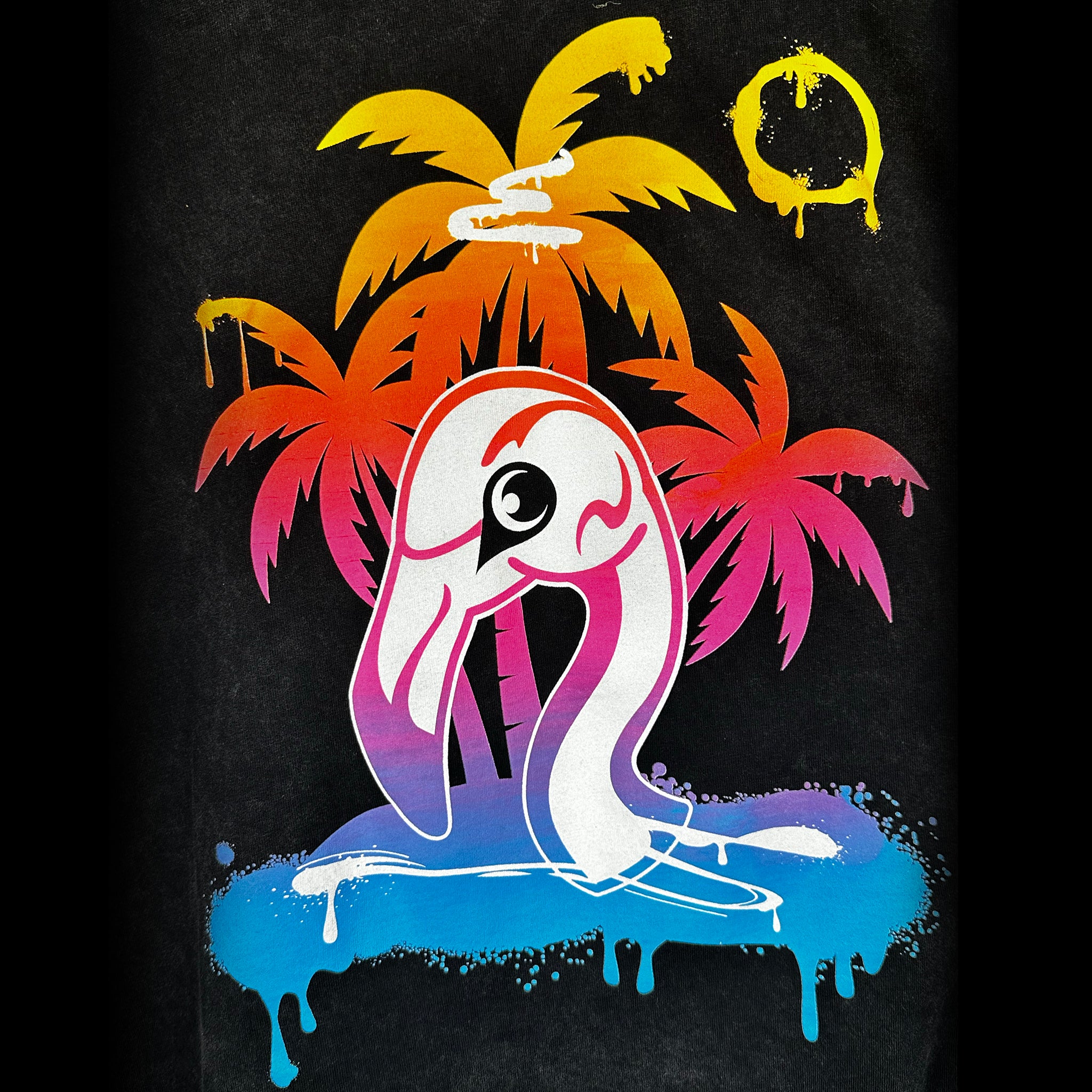 Organic Cotton Midweight Tee - Washed Black Graphic