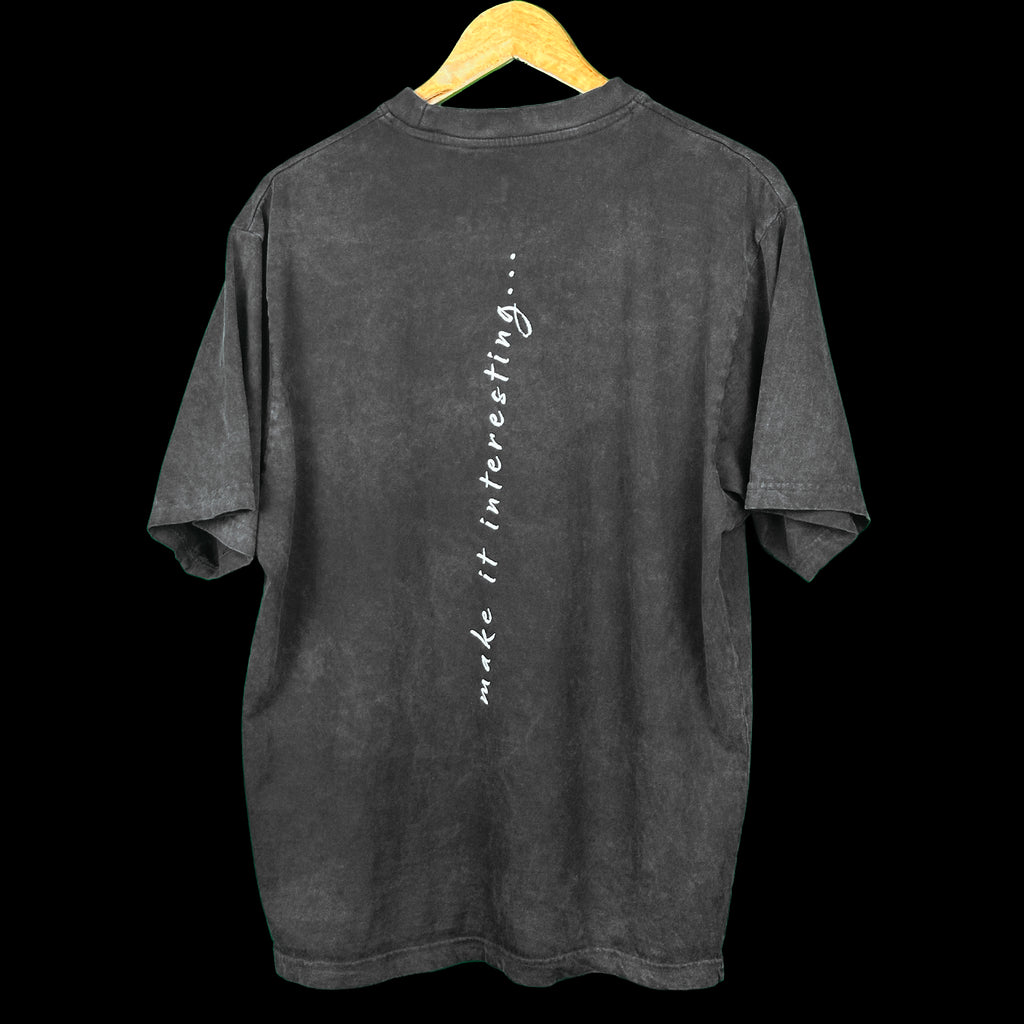 Organic Cotton Midweight Tee - Washed Black Graphic